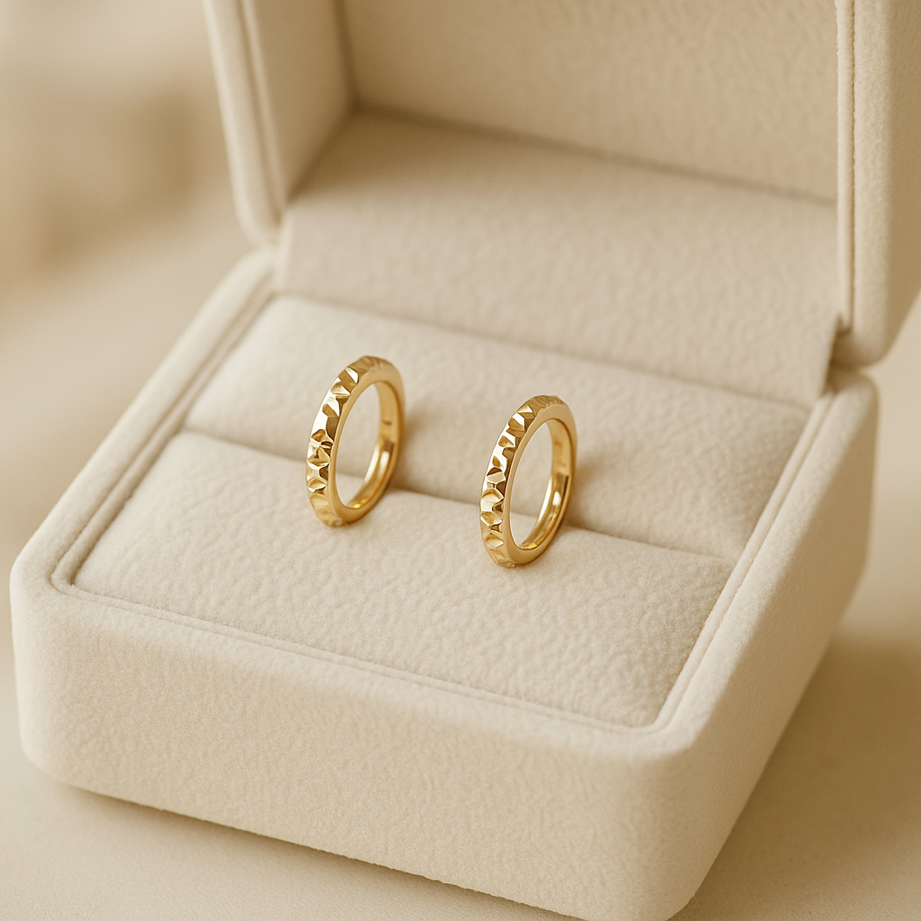 Minimalist 14K Solid Gold Hoop Earrings – Thin 1mm Everyday Hoops