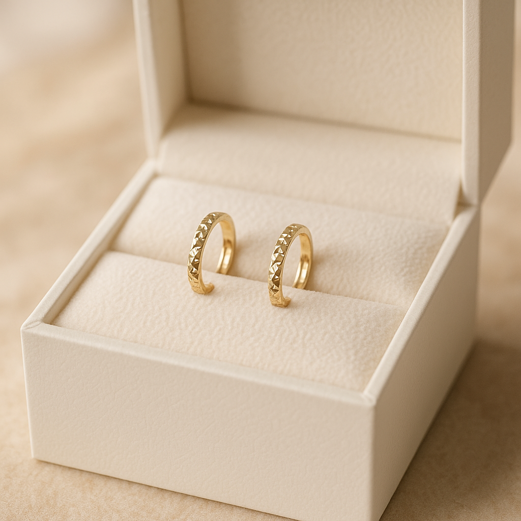 Minimalist 14K Solid Gold Hoop Earrings – Thin 1mm Everyday Hoops