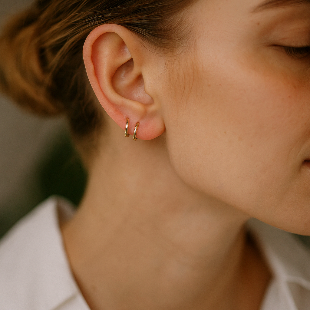 14K Solid Gold Small Hoop Earrings – Tiny Real Gold Everyday Hoops