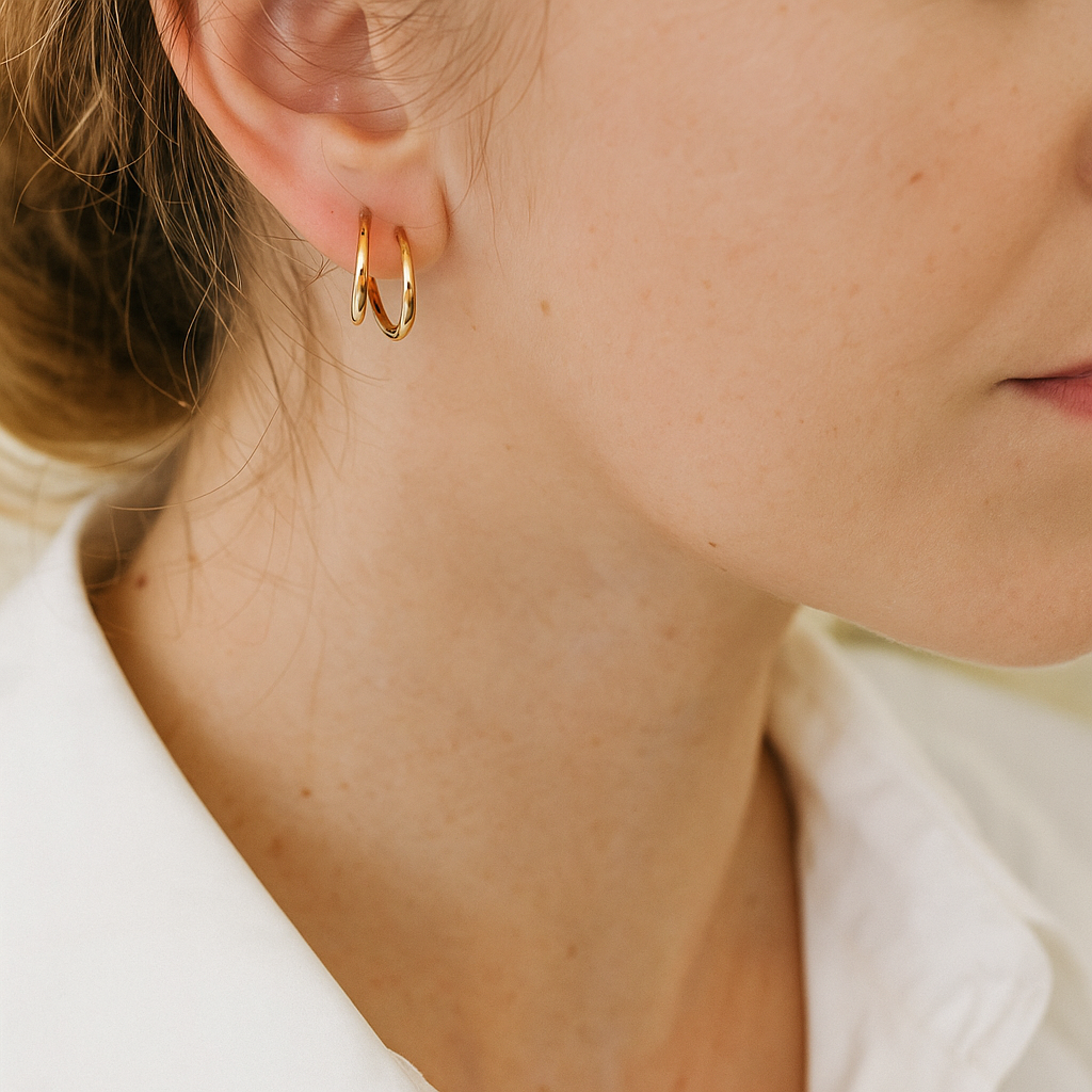 14K Solid Gold Classic Hoop Earrings – Everyday Real Gold Hoops