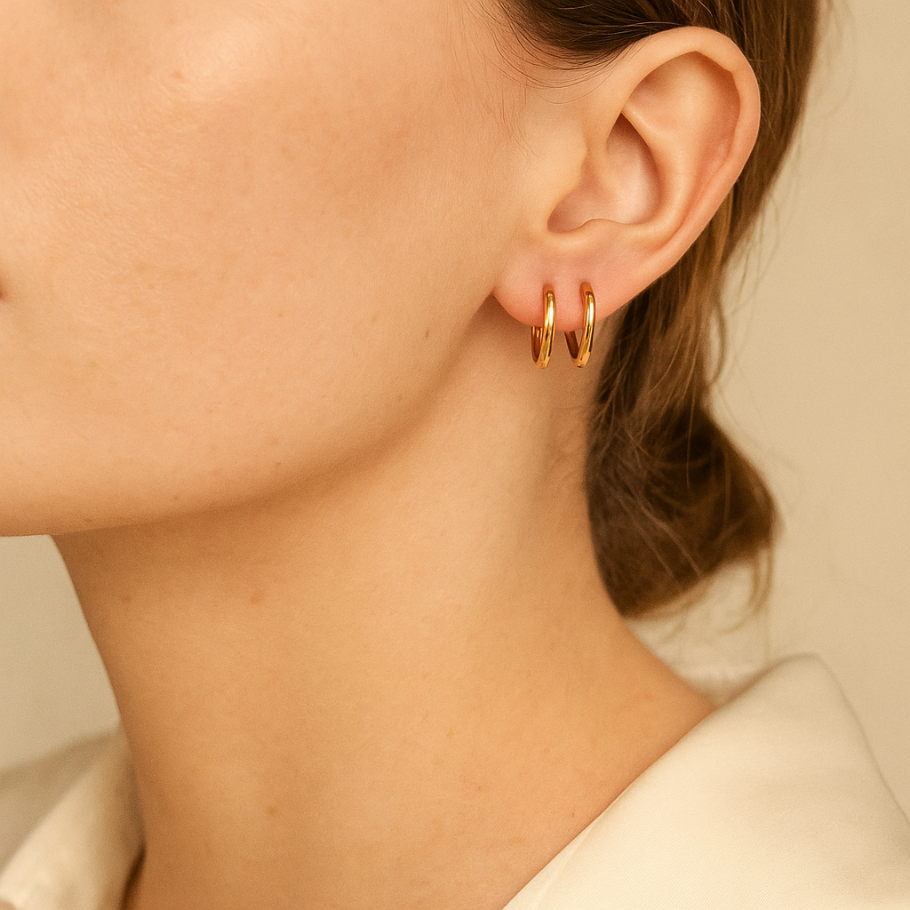 14K Solid Gold Classic Hoop Earrings – Everyday Real Gold Hoops