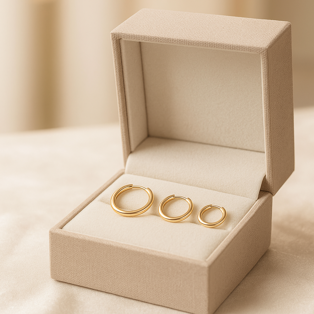 14K Solid Gold Classic Hoop Earrings – Everyday Real Gold Hoops