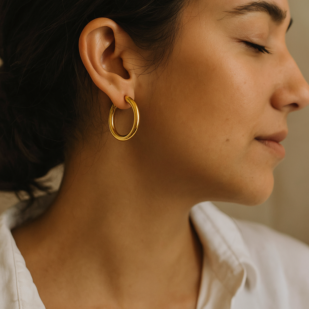 14K Solid Gold Classic Hoop Earrings – Timeless Real Gold Hoops