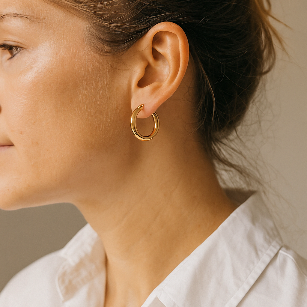 14K Solid Gold Classic Hoop Earrings – Timeless Real Gold Hoops