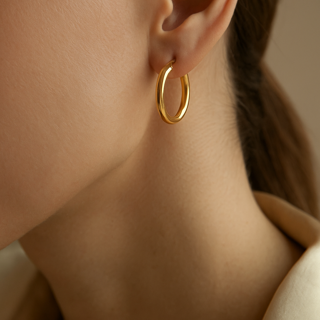 14K Solid Gold Classic Hoop Earrings – Timeless Real Gold Hoops