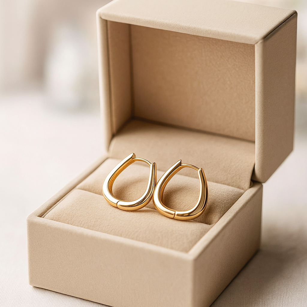 14K Solid Gold Teardrop Hoop Earrings – Modern Real Gold Drop Hoops