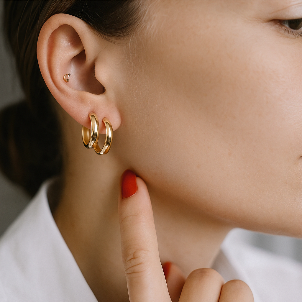 14K Solid Gold Hoop Earrings – Bold Chunky Real Gold Hoops