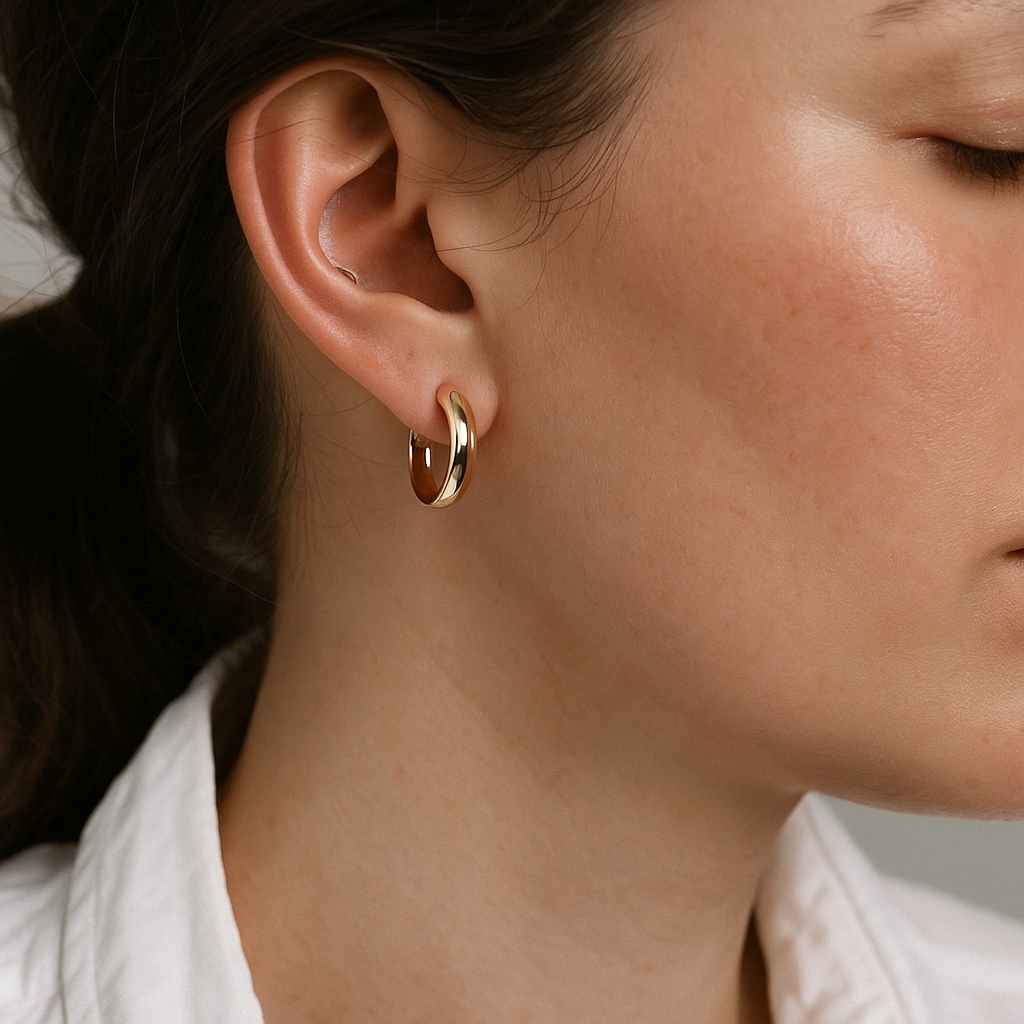 14K Solid Gold Hoop Earrings – Bold Chunky Real Gold Hoops