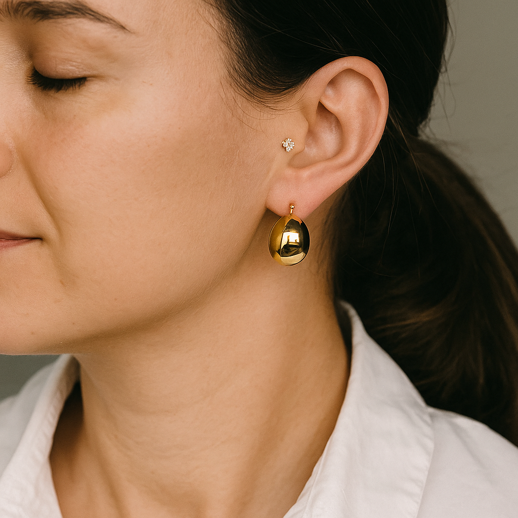 14K Solid Gold Teardrop Earrings – Elegant Real Gold Drop Earrings