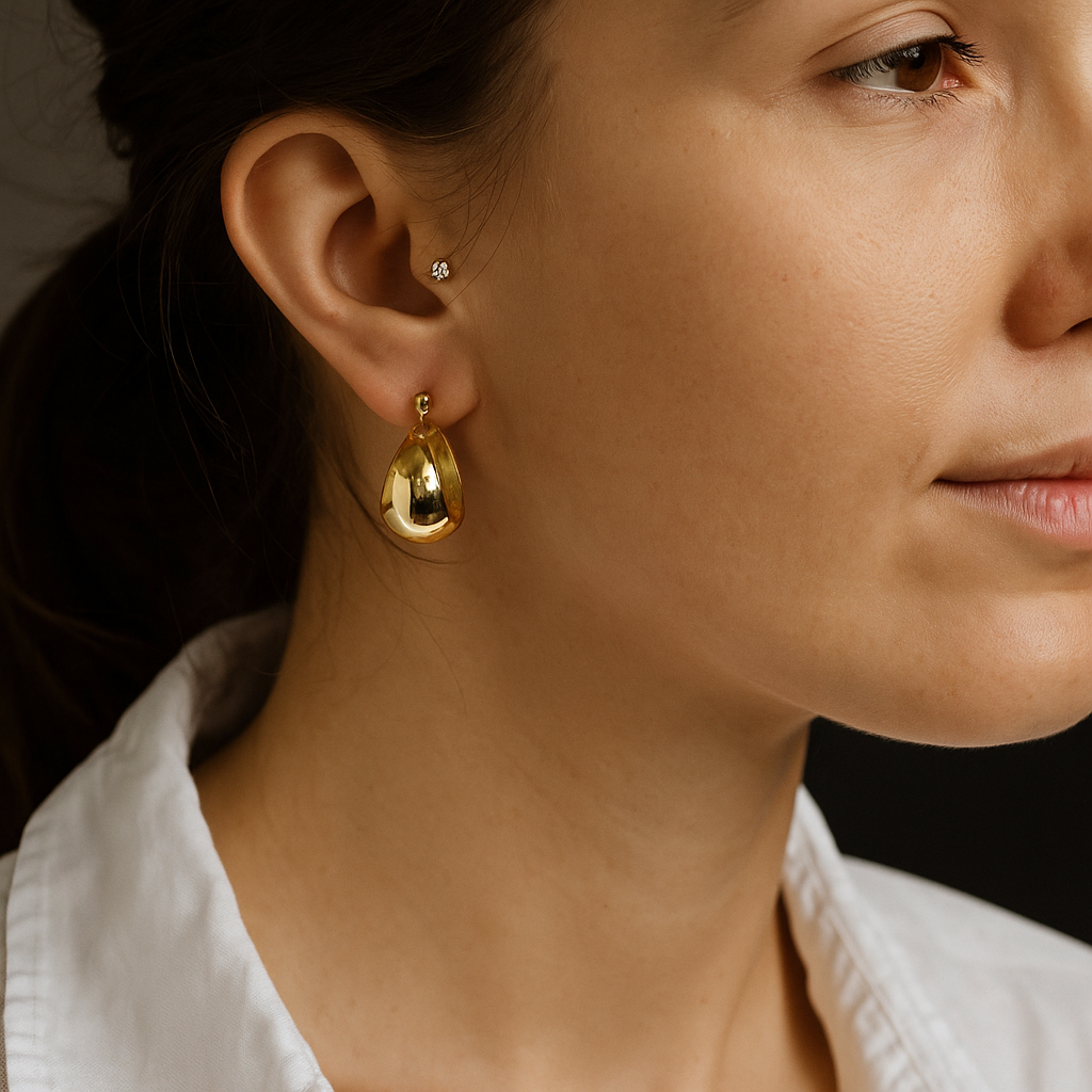 14K Solid Gold Teardrop Earrings – Elegant Real Gold Drop Earrings