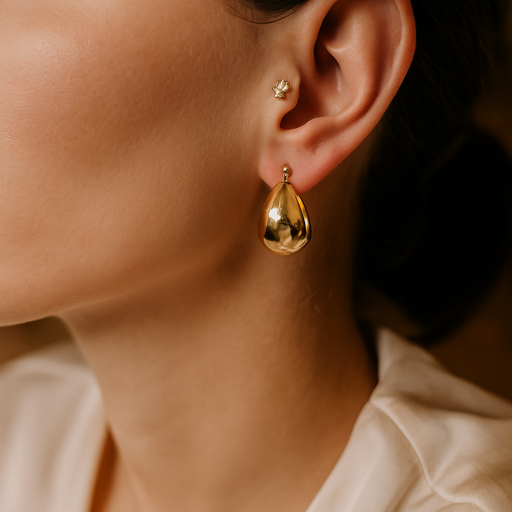 14K Solid Gold Teardrop Earrings – Elegant Real Gold Drop Earrings