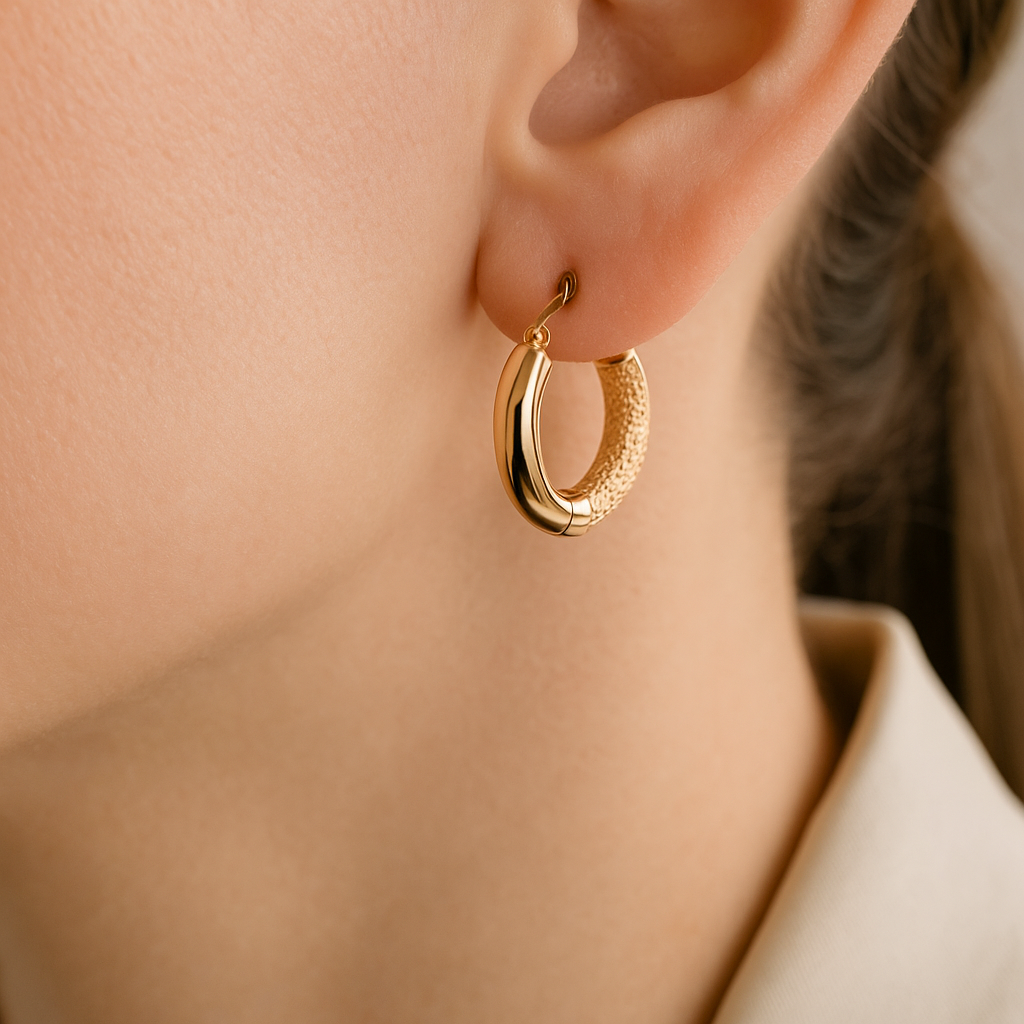 14K Solid Gold Pearl Hoop Earrings – Elegant Real Gold Hoops with Freshwater Pearl Drop