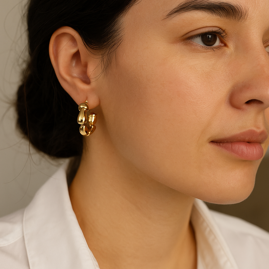 14K Solid Gold Chunky Hoop Earrings – Bold Statement Gold Hoops for Women