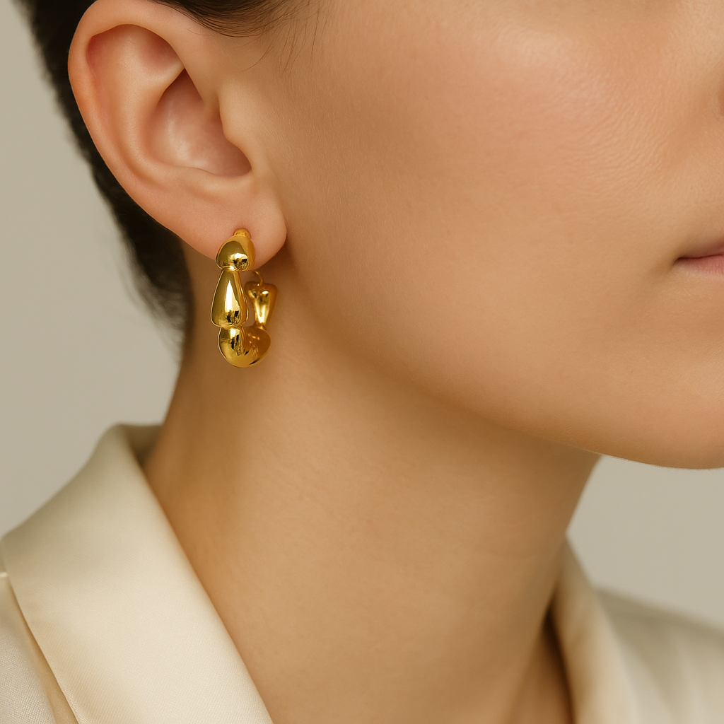 14K Solid Gold Chunky Hoop Earrings – Bold Statement Gold Hoops for Women