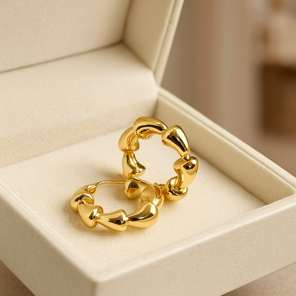 14K Solid Gold Chunky Hoop Earrings – Bold Statement Gold Hoops for Women