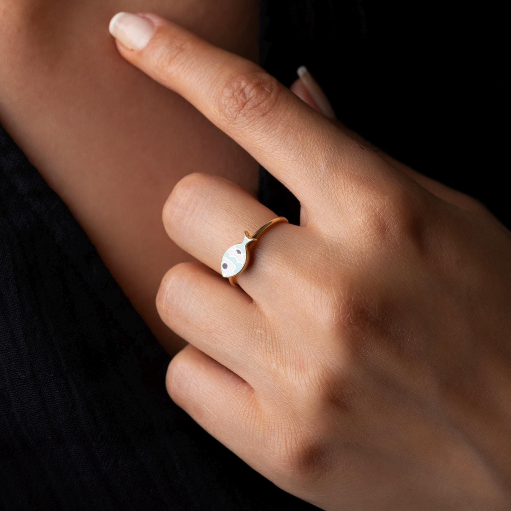 14K Solid Gold Fish Ring – Dainty Ocean Inspired Jewelry