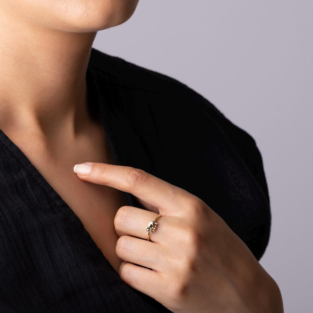 14K Solid Gold Elephant Ring – Handmade Animal Jewelry