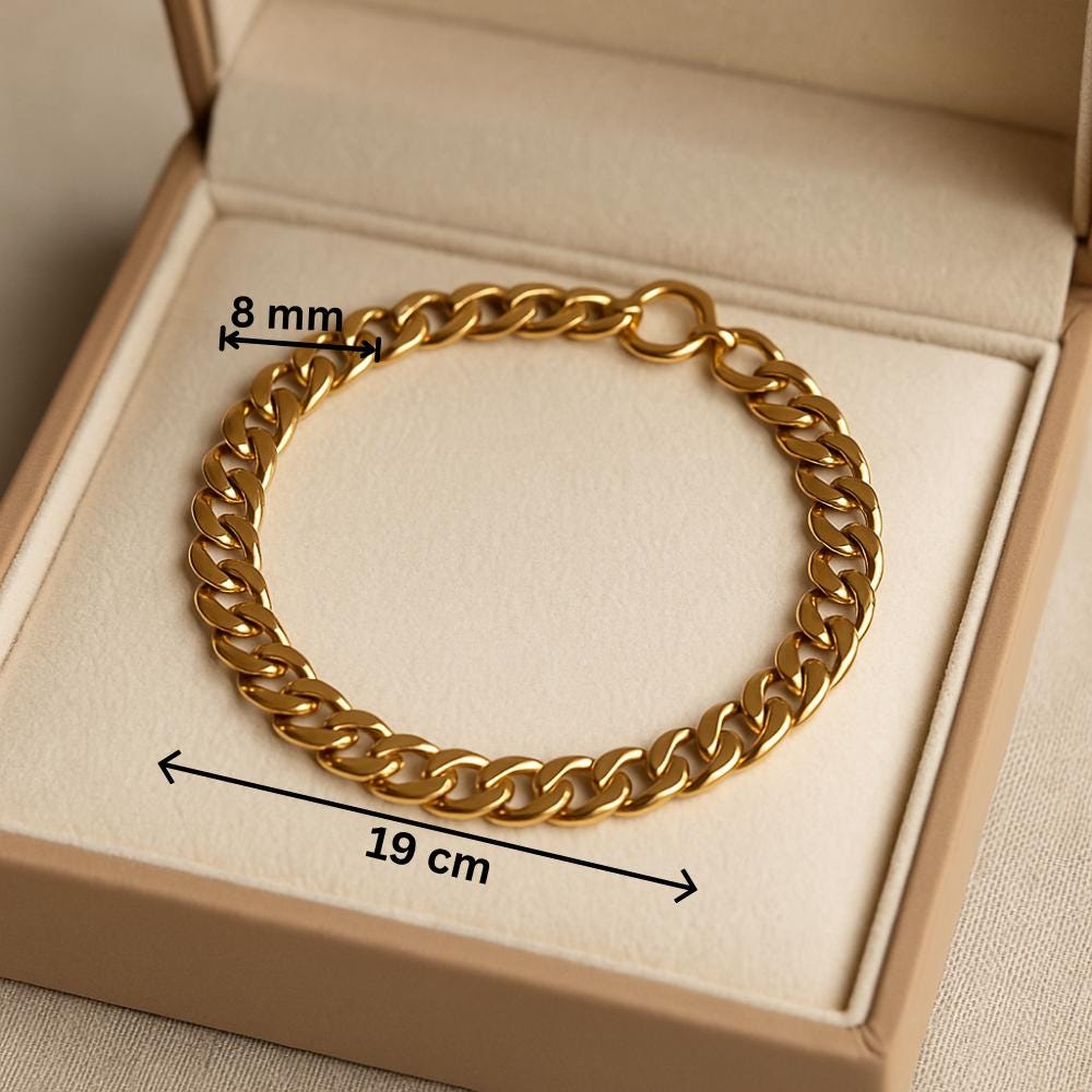 14K Solid Gold Cuban Link Bracelet - Heavy Curb Bracelet
