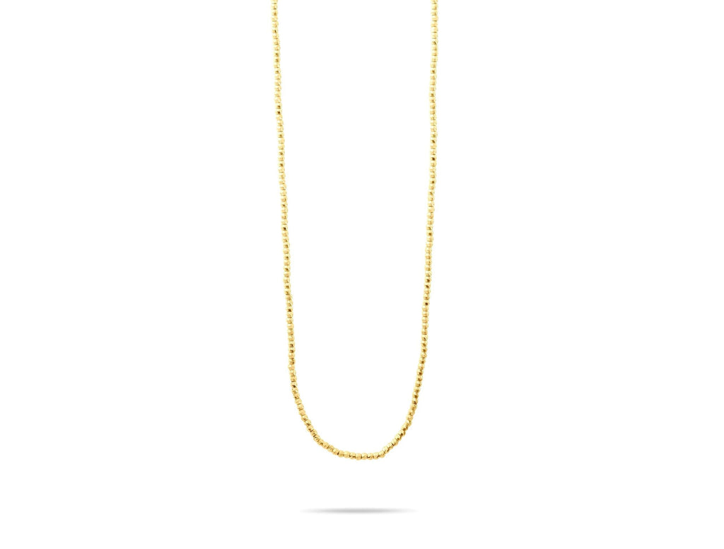 14K Solid Gold Beaded Chain Necklace – Dainty Minimalist Jewelry