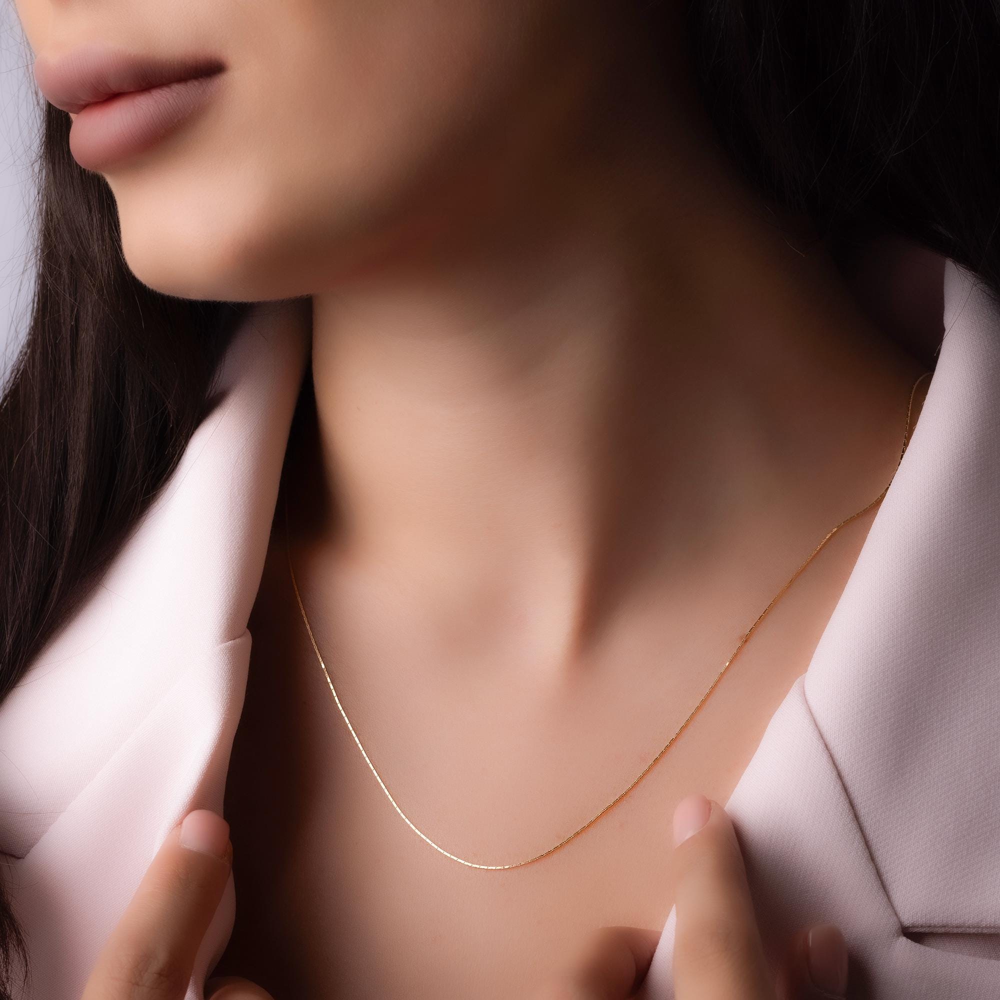 14K Solid Gold Chain Bracelet - Dainty Real Gold Bracelet