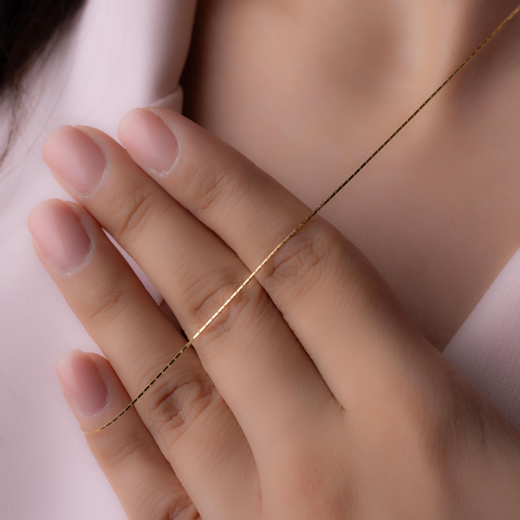 14K Solid Gold Chain Bracelet - Dainty Real Gold Bracelet