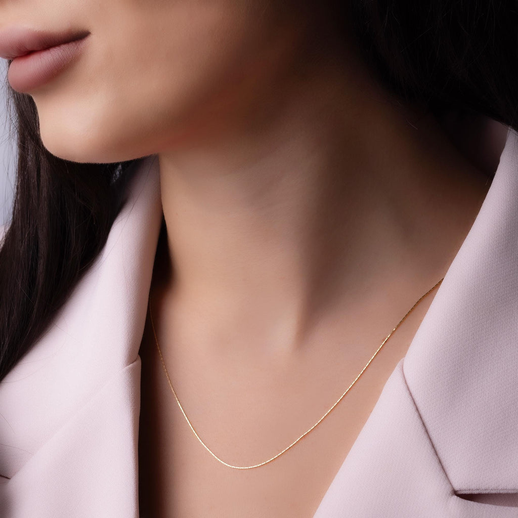 14K Solid Gold Chain Bracelet - Dainty Real Gold Bracelet