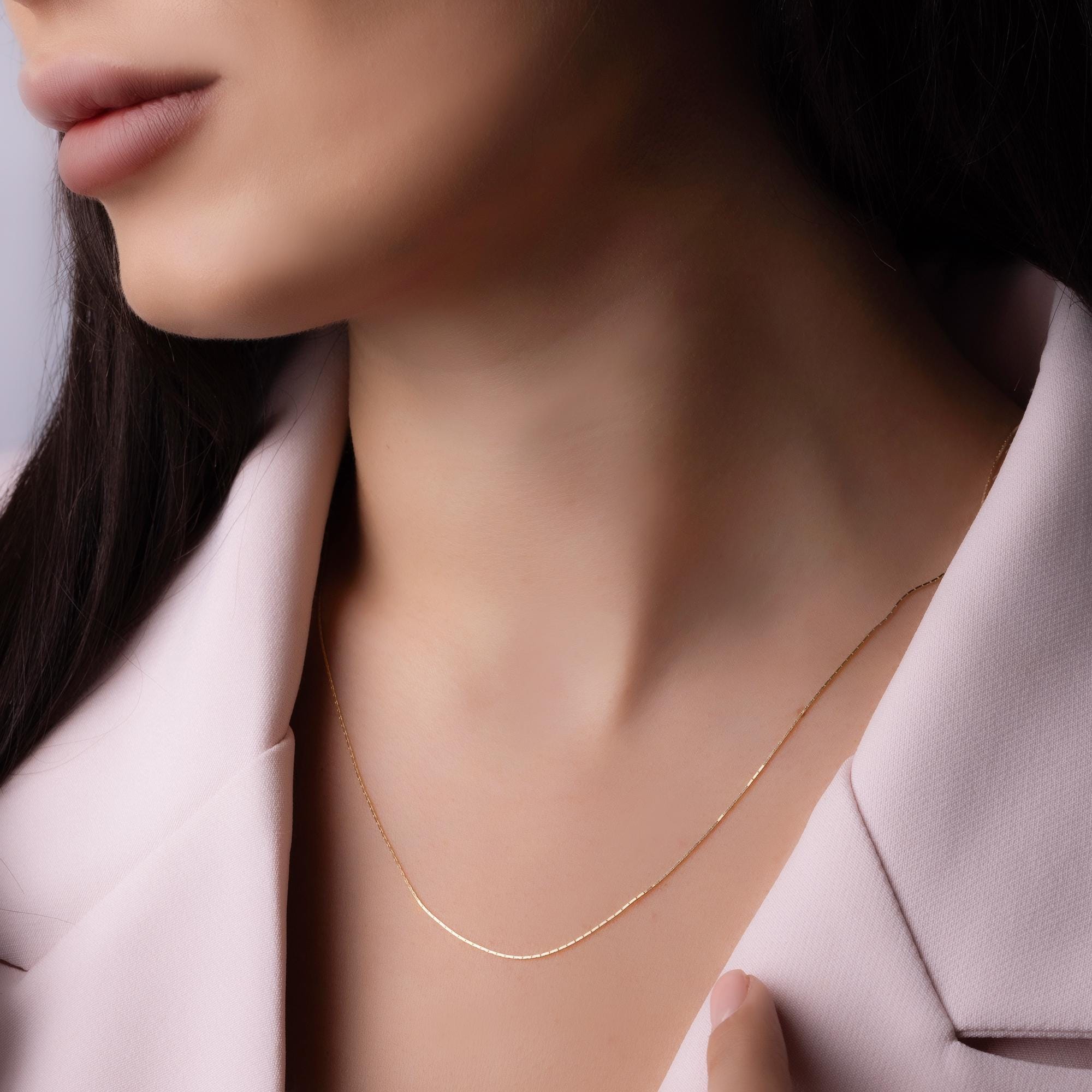 14K Solid Gold Chain Bracelet - Dainty Real Gold Bracelet