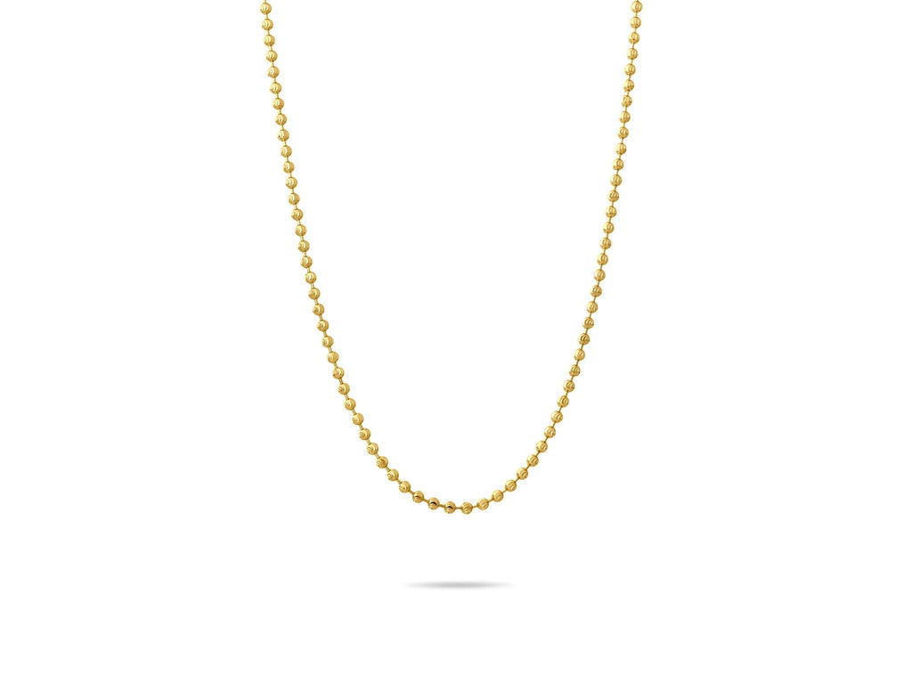 14K Solid Gold Beaded Box Chain Necklace – Bold Minimalist Jewelry