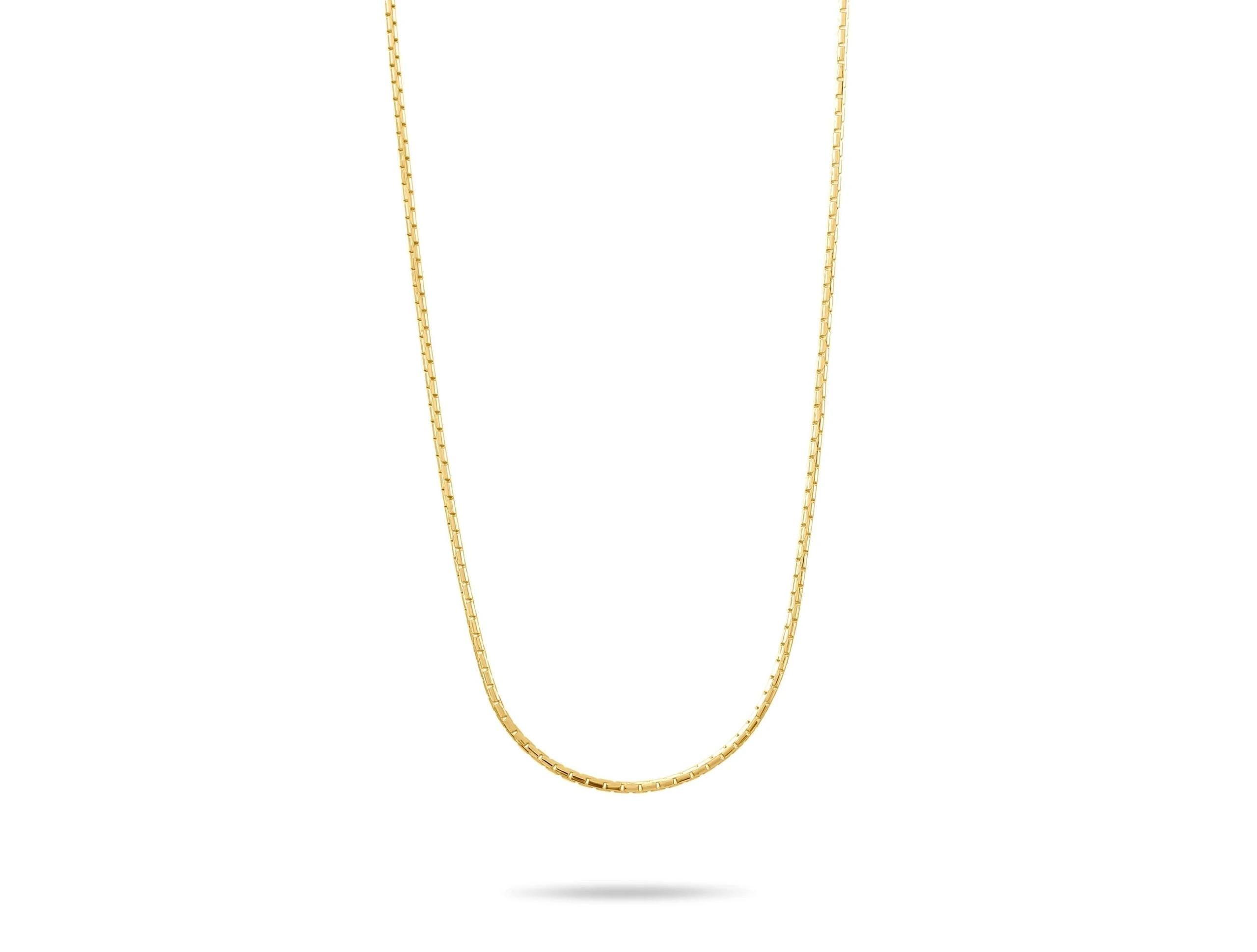 14K Solid Gold Snake Chain Necklace – Dainty Long Chain Layering Necklace