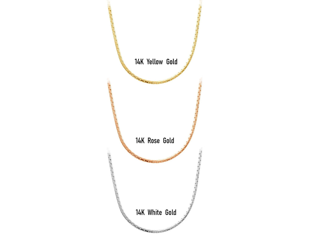14K Solid Gold Snake Chain Necklace – Dainty Long Chain Layering Necklace
