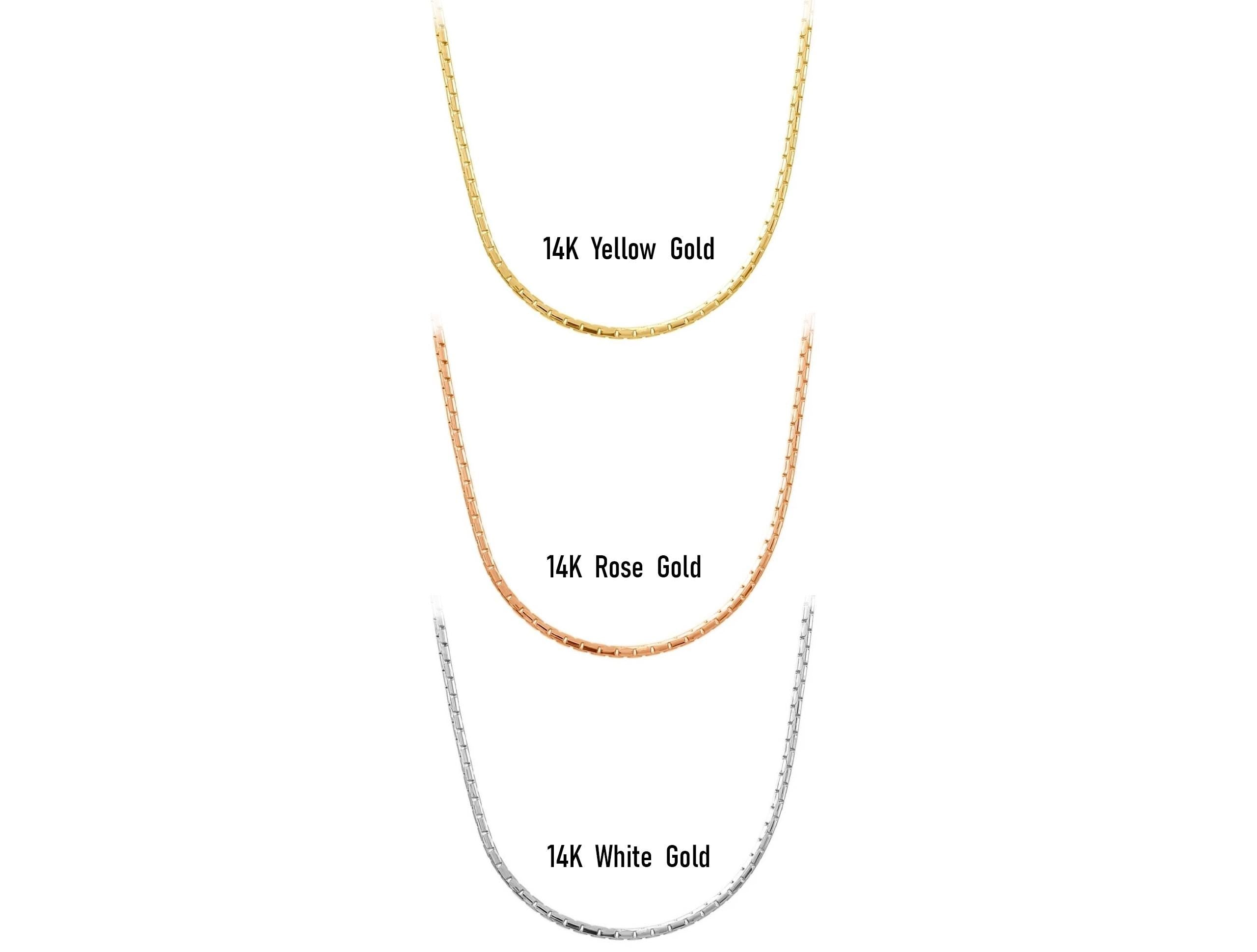 14K Solid Gold Snake Chain Necklace – Dainty Long Chain Layering Necklace