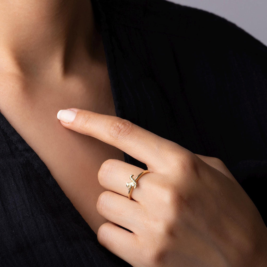 14K Solid Gold Squirrel Ring – Dainty Animal Jewelry