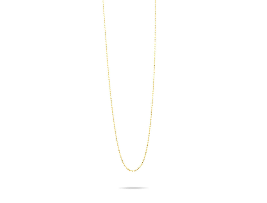 14K Solid Gold Beaded Chain Necklace – 2mm Real Gold Chain