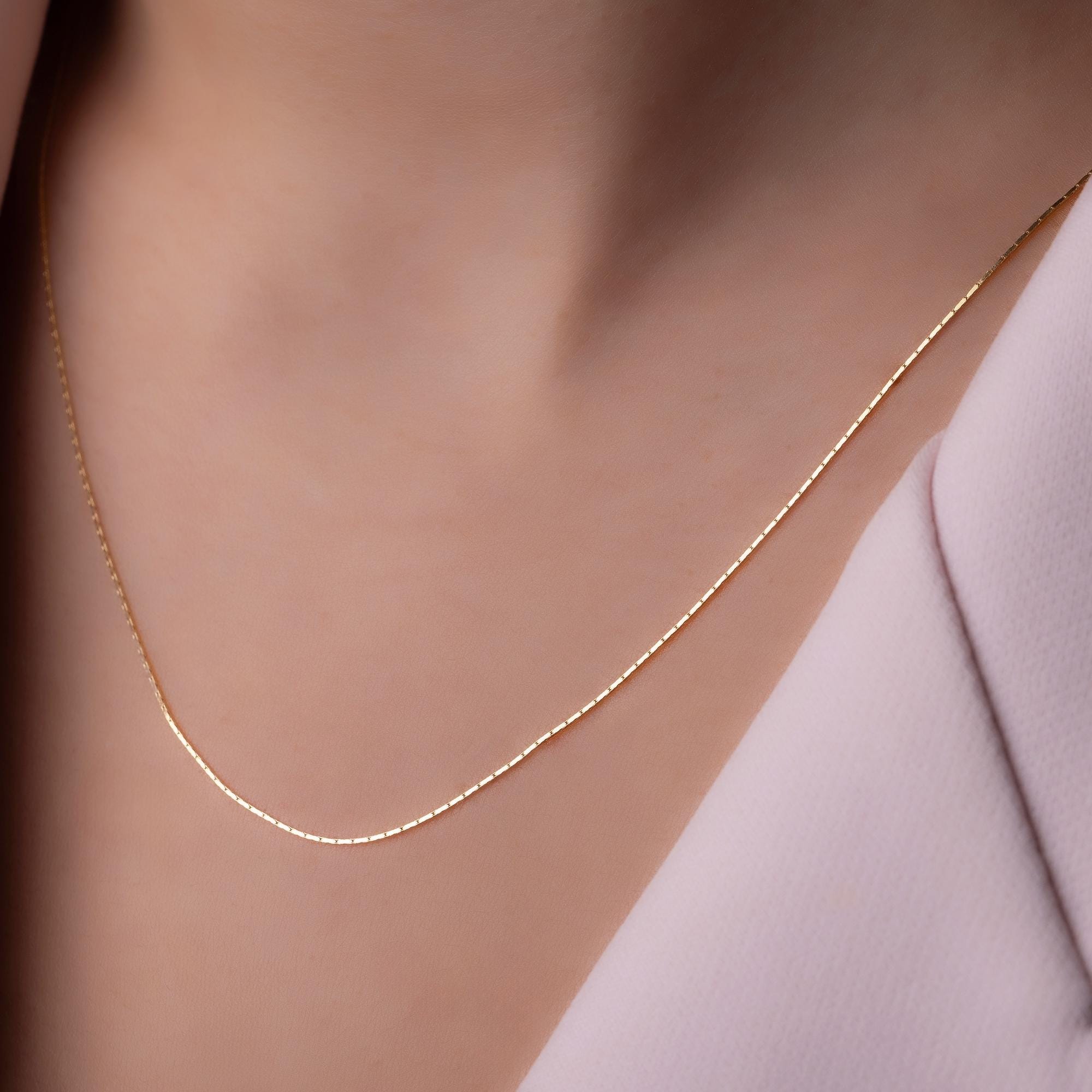 14K Solid Gold Chain Bracelet - Dainty Real Gold Bracelet