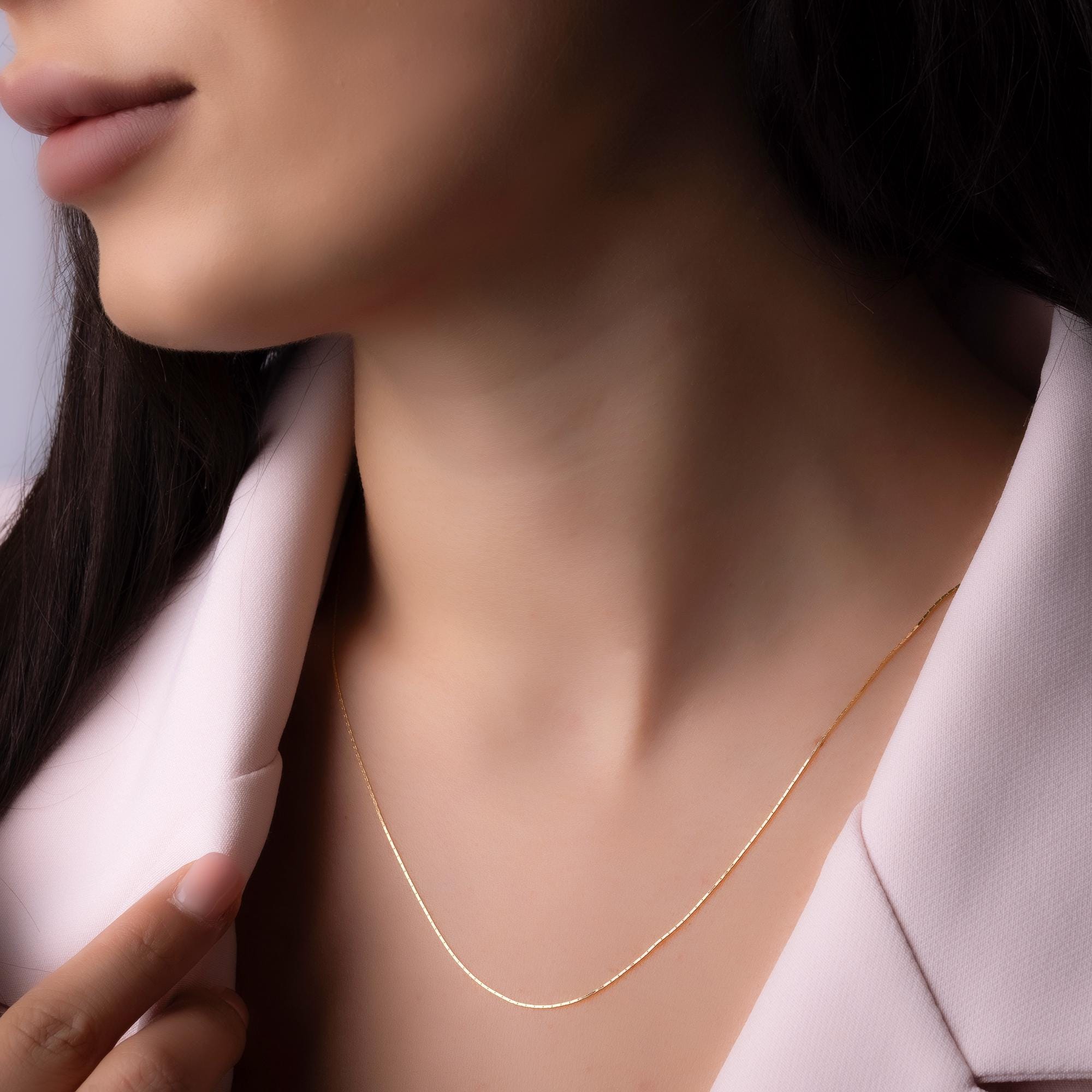 14K Solid Gold Chain Bracelet - Dainty Real Gold Bracelet