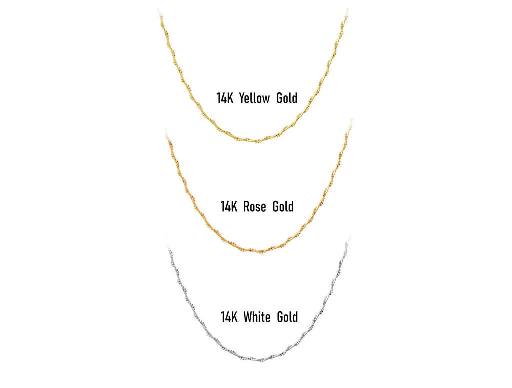 14K Solid Gold Long Link Chain Necklace - Modern Minimalist Jewelry