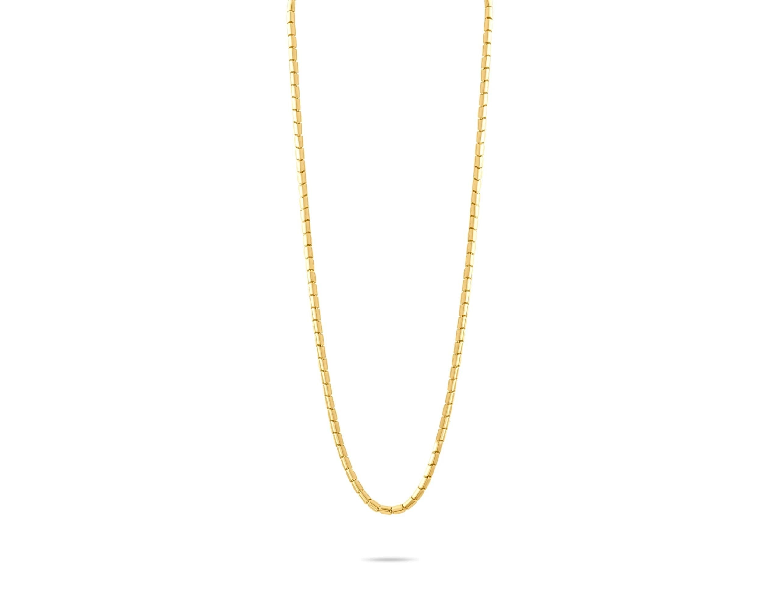 14K Solid Gold Flat Chain Necklace - Minimalist Gold Chain