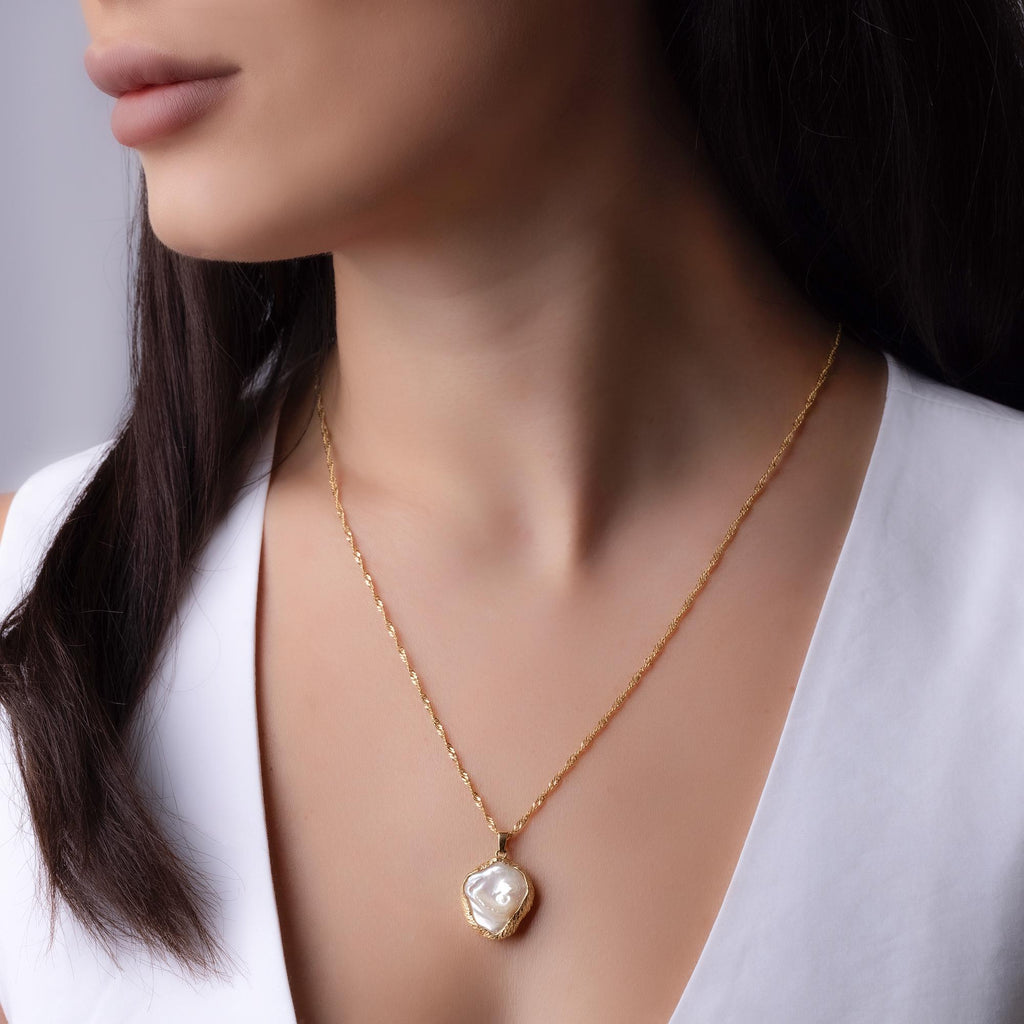 Baroque Pearl Pendant Necklace - Handmade Natural Pearl Jewelry