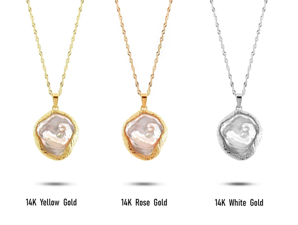 Baroque Pearl Pendant Necklace - Handmade Natural Pearl Jewelry