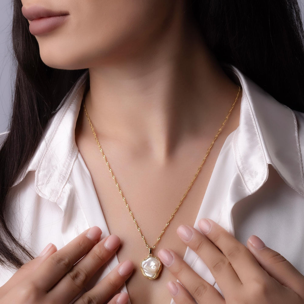 Baroque Pearl Pendant Necklace - Handmade Natural Pearl Jewelry