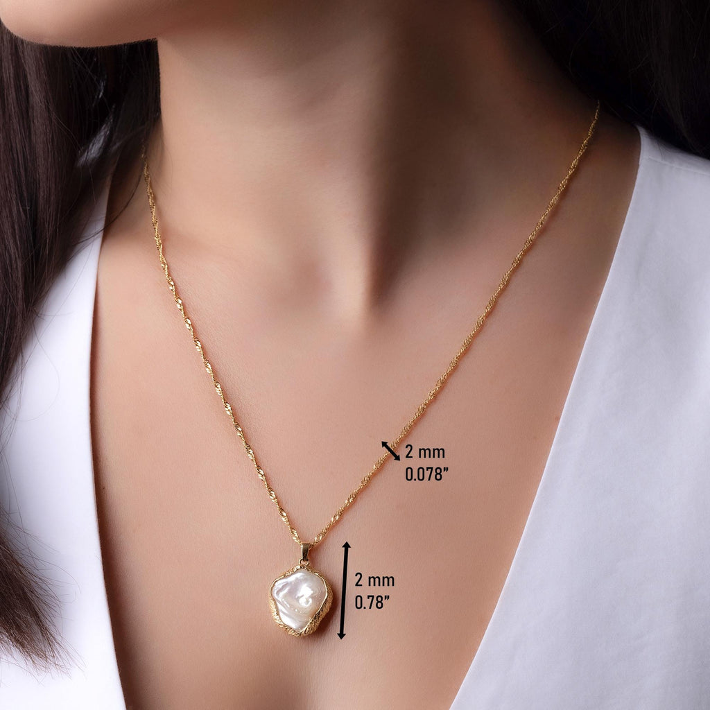 Baroque Pearl Pendant Necklace - Handmade Natural Pearl Jewelry