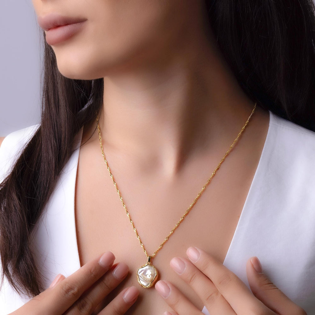 Baroque Pearl Pendant Necklace - Handmade Natural Pearl Jewelry