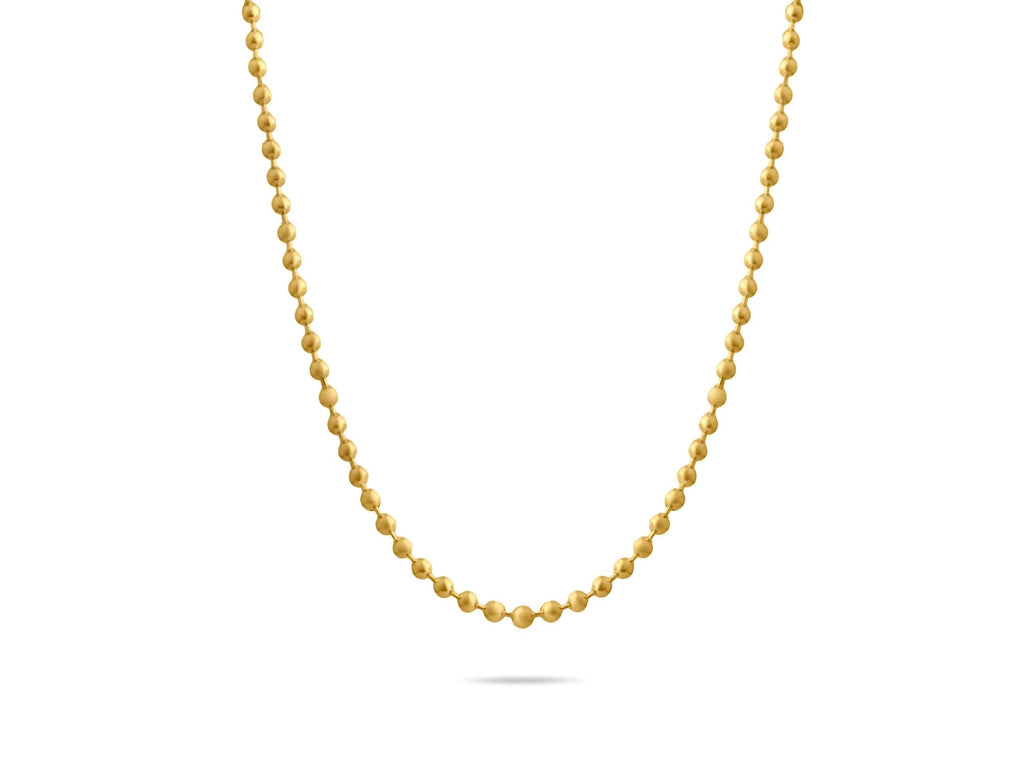 14K Solid Gold Bead Chain Necklace – 4mm Statement Ball Chain