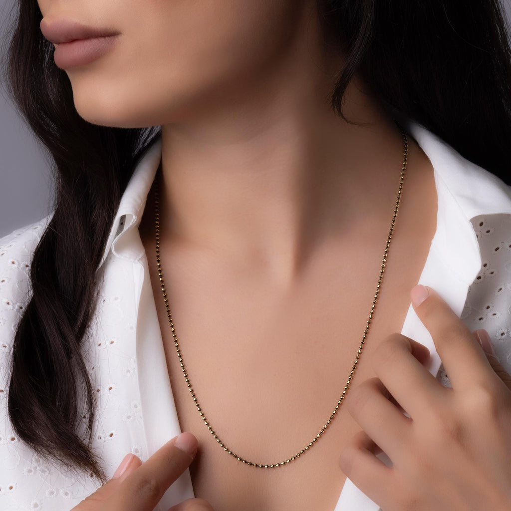 14K Solid Gold Ball Chain Necklace – Classic Beaded Real Gold Jewelry