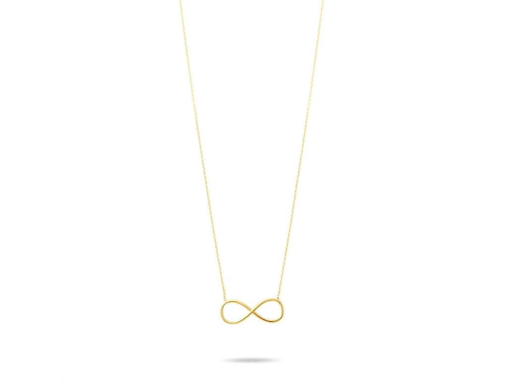 14K Solid Gold Infinity Necklace - Real Gold Eternal Love Pendant