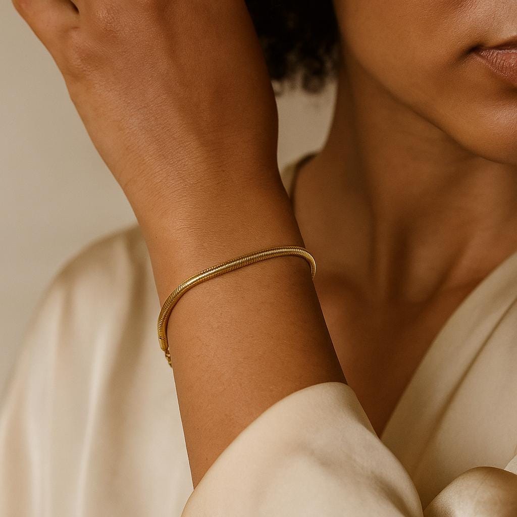 14K Solid Gold Snake Chain Bracelet - Everyday Luxury Gift