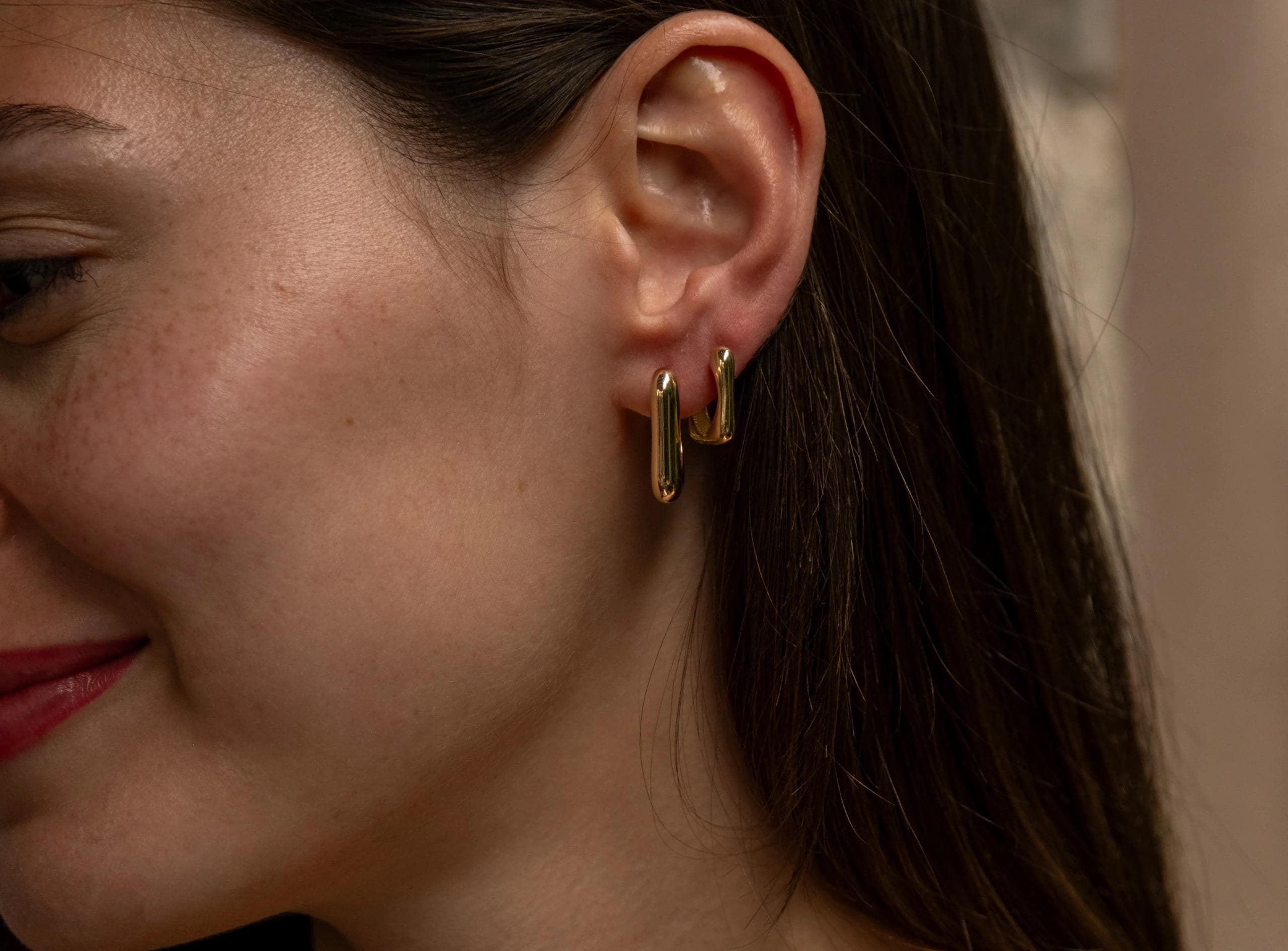 14K Solid Gold Hoop Earrings -Minimalist Real Gold Earrings for Everyday