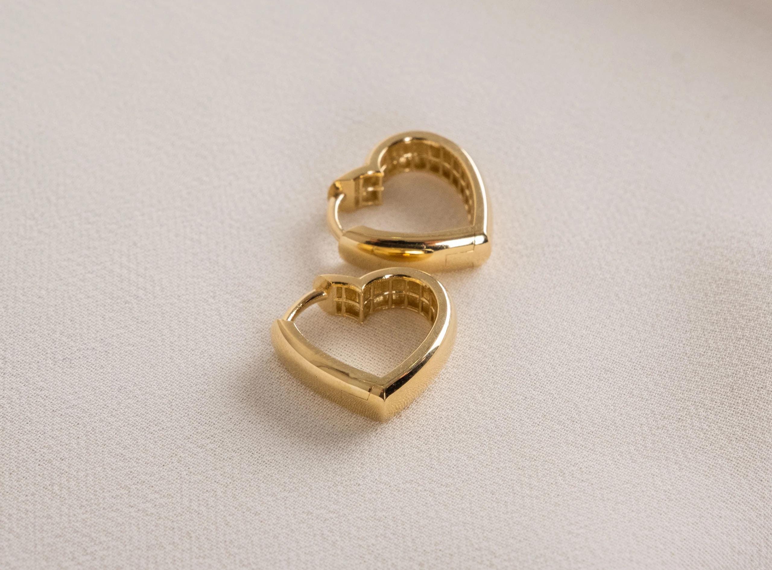 14K Solid Gold Bold Hoop Earrings - Thick Real Gold Earrings for Women