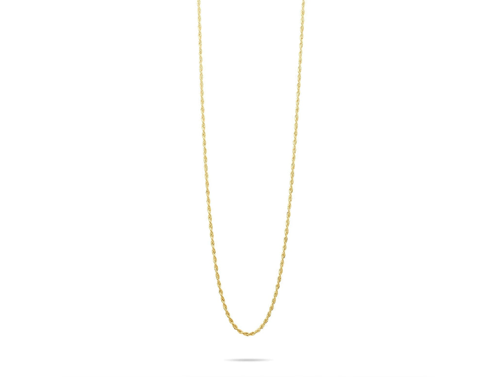 14K Solid Gold Rope Chain Necklace, Real Gold Chain, Classic Twisted Rope Design