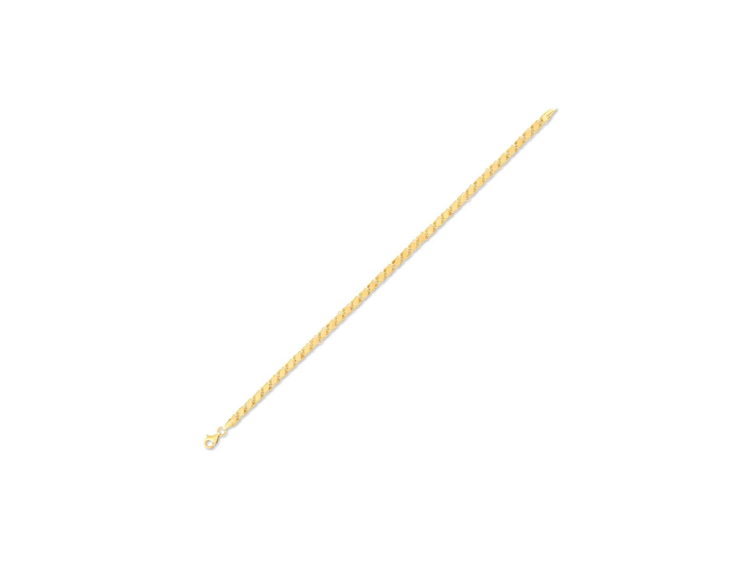 14K Solid Gold Oval Link Bracelet – Dainty Minimalist Chain, Real Gold Everyday Jewelry, Handmade Gift for Women, Adjustable Gold Jewelry
